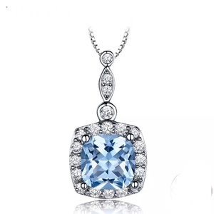 Sterling Silver Gem Stone Topaz Necklace